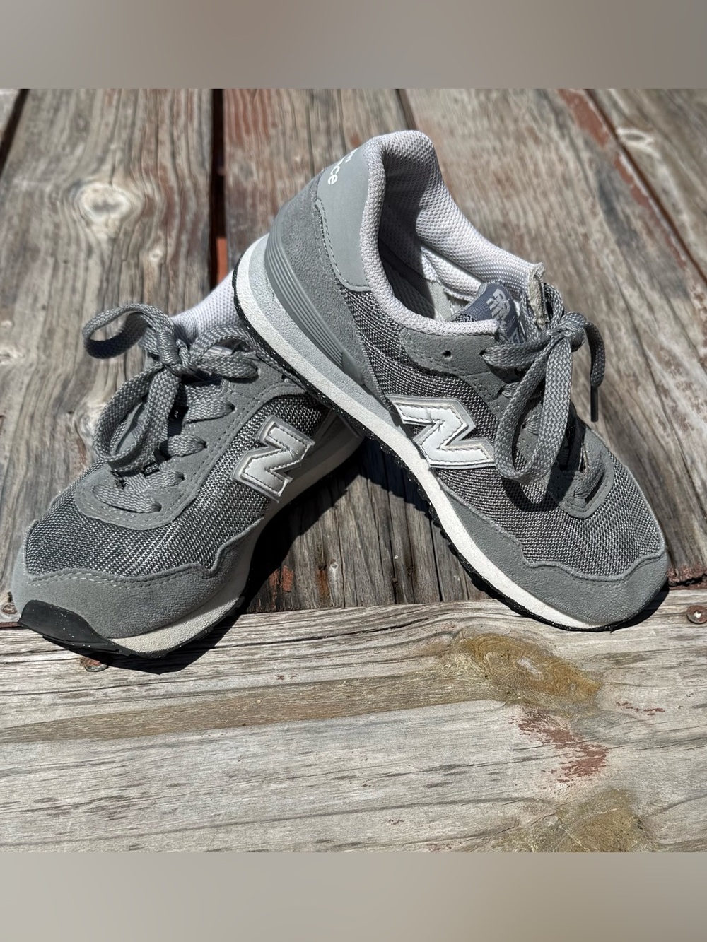 New Balance 515 Youth Jogger Gray and White SZ 13 Sneakers lace up